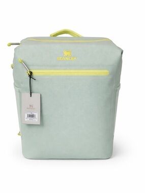 Stanley Green Cooler Backpack with Yellow Accents